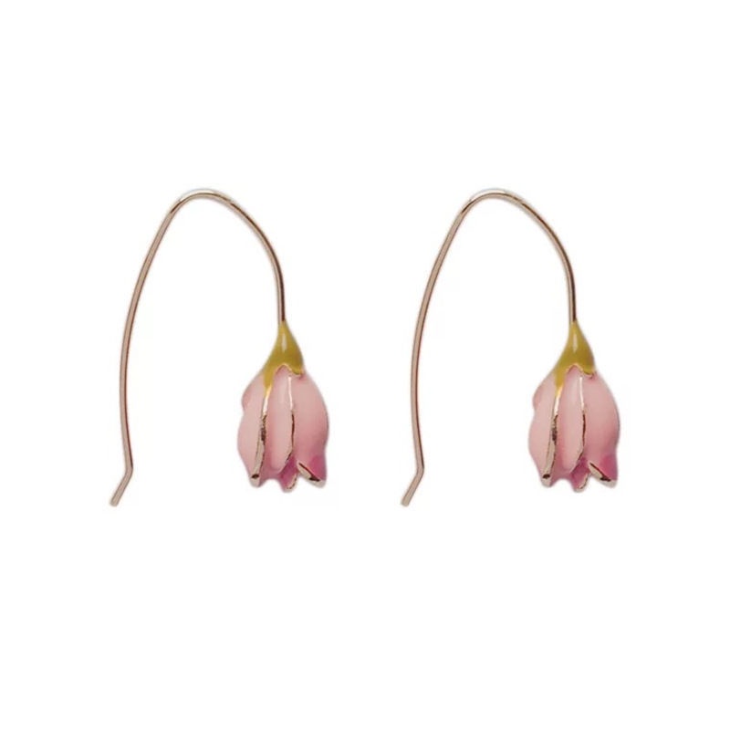 Gaya Korea Dongdaemun retro tulip anting-anting niche Bahasa Perancis lembut sweet girly sederhana a