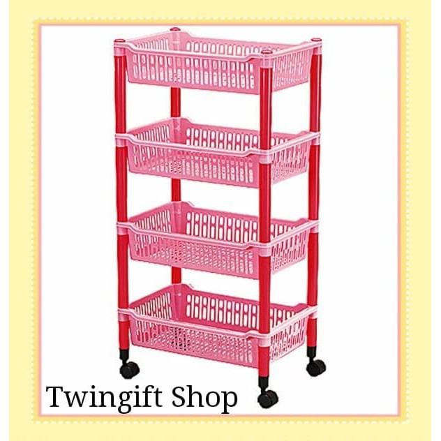 Rak plastik/Rak salon serbaguna Lion Star, susun 4.(KHUSUS GOJEK).