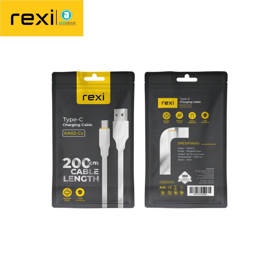 KABEL TYPE C REXI FAST CHARGING 2.4A KA02-CX