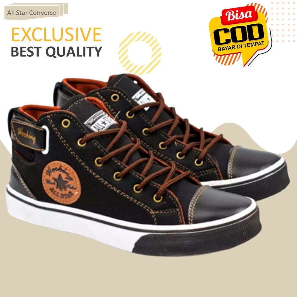 Sepatu All Star Coverse Original Sepatu Fashion Pria wanita hitam tinggi