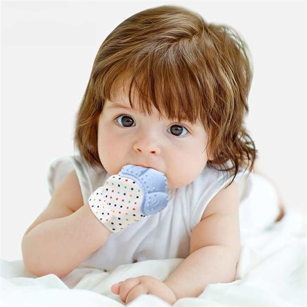 1PCS Sarung Tangan Teether Bahan Silikon BPA Free Mainan Gigitan bayi
