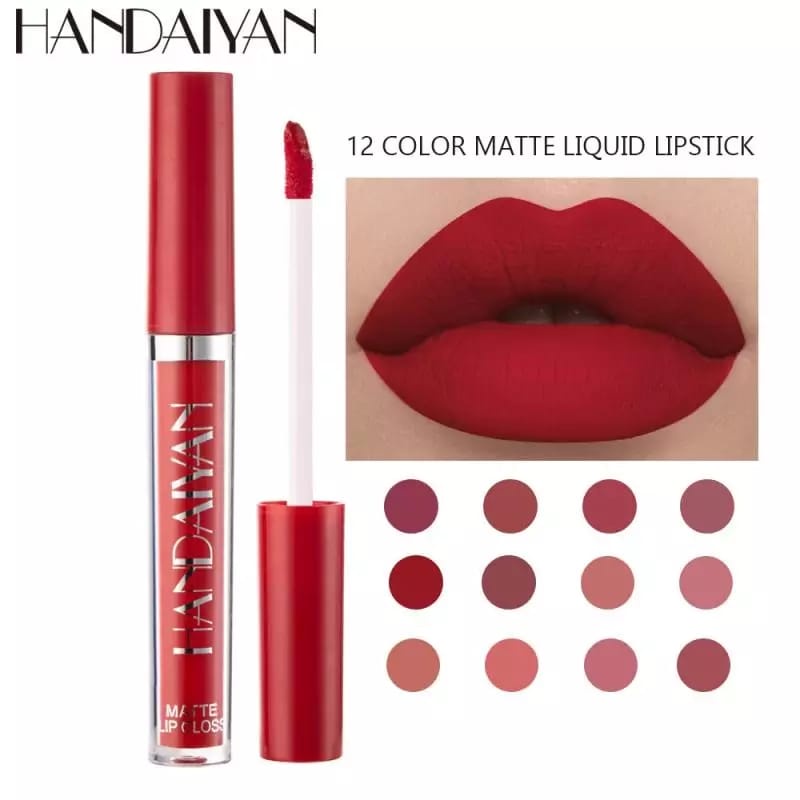 Lip Gloss Matte Waterproof HANDAIYAN Liquid Matte Waterproof Lipstick Lipstik Bibir Merah