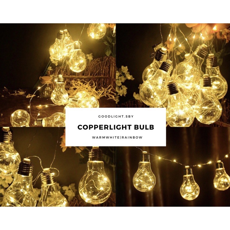 Copper Light Bulb 5meter - Lampu Hias Gantung Tumblr Tembaga WATERPROOF OUTDOOR