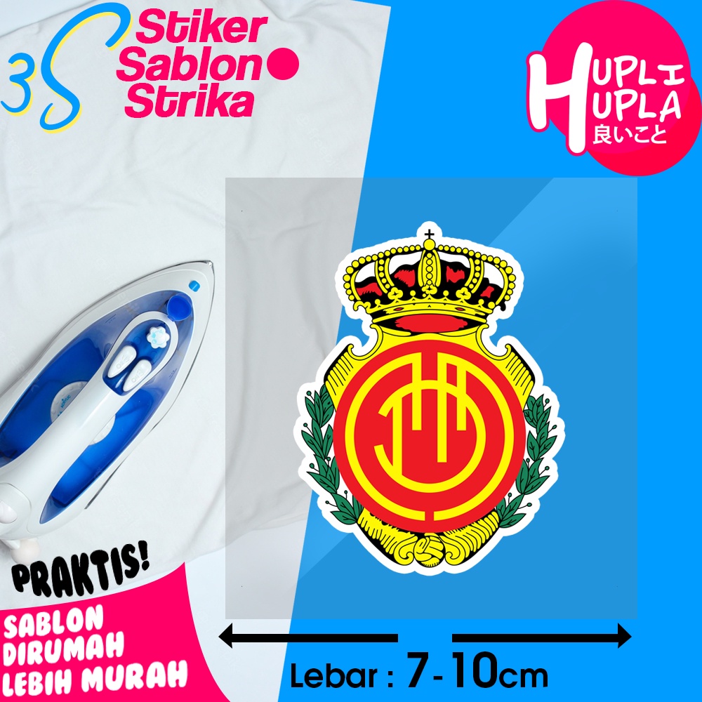 Stiker Sablon Setrika Mallorca Klub Sepak Bola Liga Spanyol Sticker Emblem Gosok Untuk Baju dan Jers