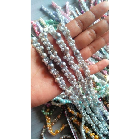 Payet Rangkai/ Mutiara Rangkai 0,5cm Panjang 40cm full Jahit