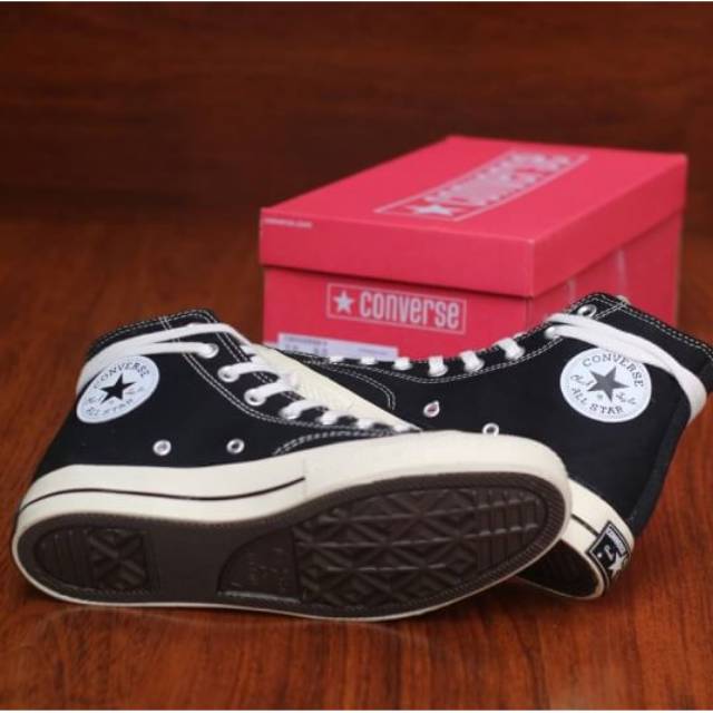 Converse High Egret Black White