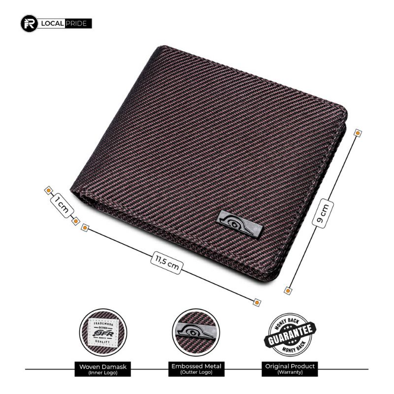 JFR Fashion Dompet Pria Bahan Kulit Canvas JP21 Brown-3
