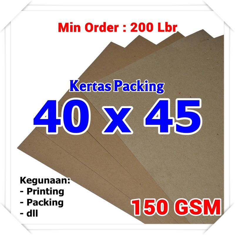

PAKET - Kertas Packing Tebal | Kraft | Bungkus | Coklat | Sack | 40 x 45 cm | 150 Gram