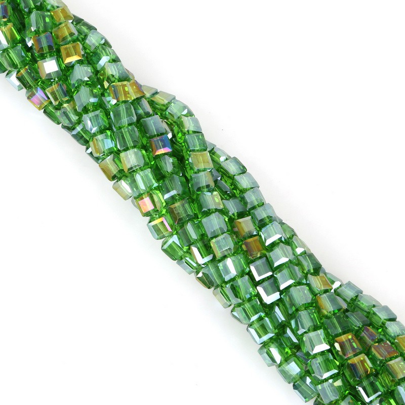 100pcs Manik-Manik Czech Glass Bentuk Persegi Ukuran 3mm Warna Transparan Untuk Membuat Perhiasan
