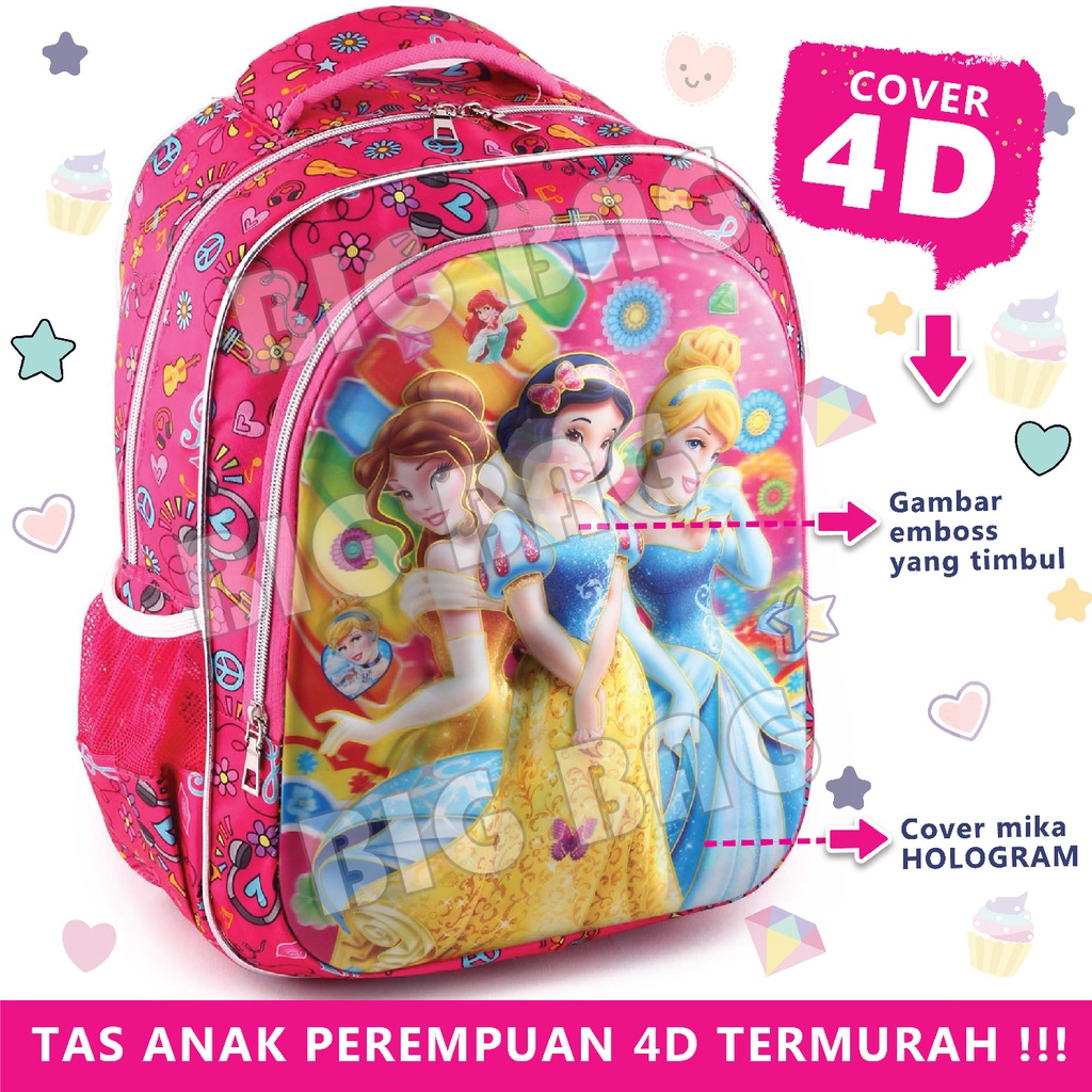 Tas Ransel Anak Perempuan Karakter TAS BOBA - RANSEL BOBA - 4D Emboss Clarity - Hologram SD - Tas 4D Timbul Tas Timbul School