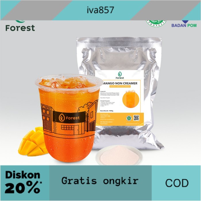 

PROMO Bubuk Minuman MANGO SQUASH Powder 1000 g - FOREST Bubble Drink - POWDR+BUBLEWRAP GRATIS ONGKIR