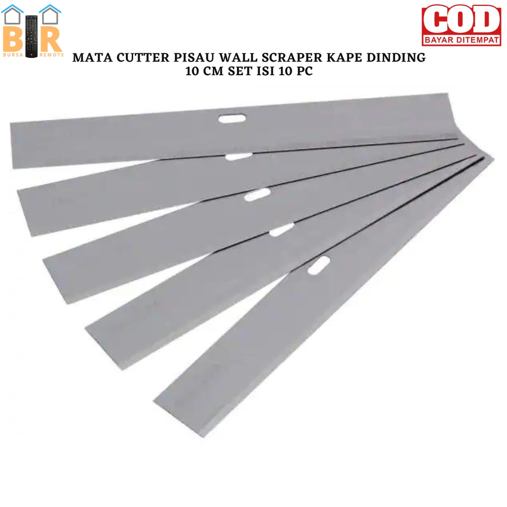 Mata Cutter Scraper Blades Replacemen Kape Dinding Sharper Wear-Resistant Cleaning Tool 10 CM SET ISI 10 PC