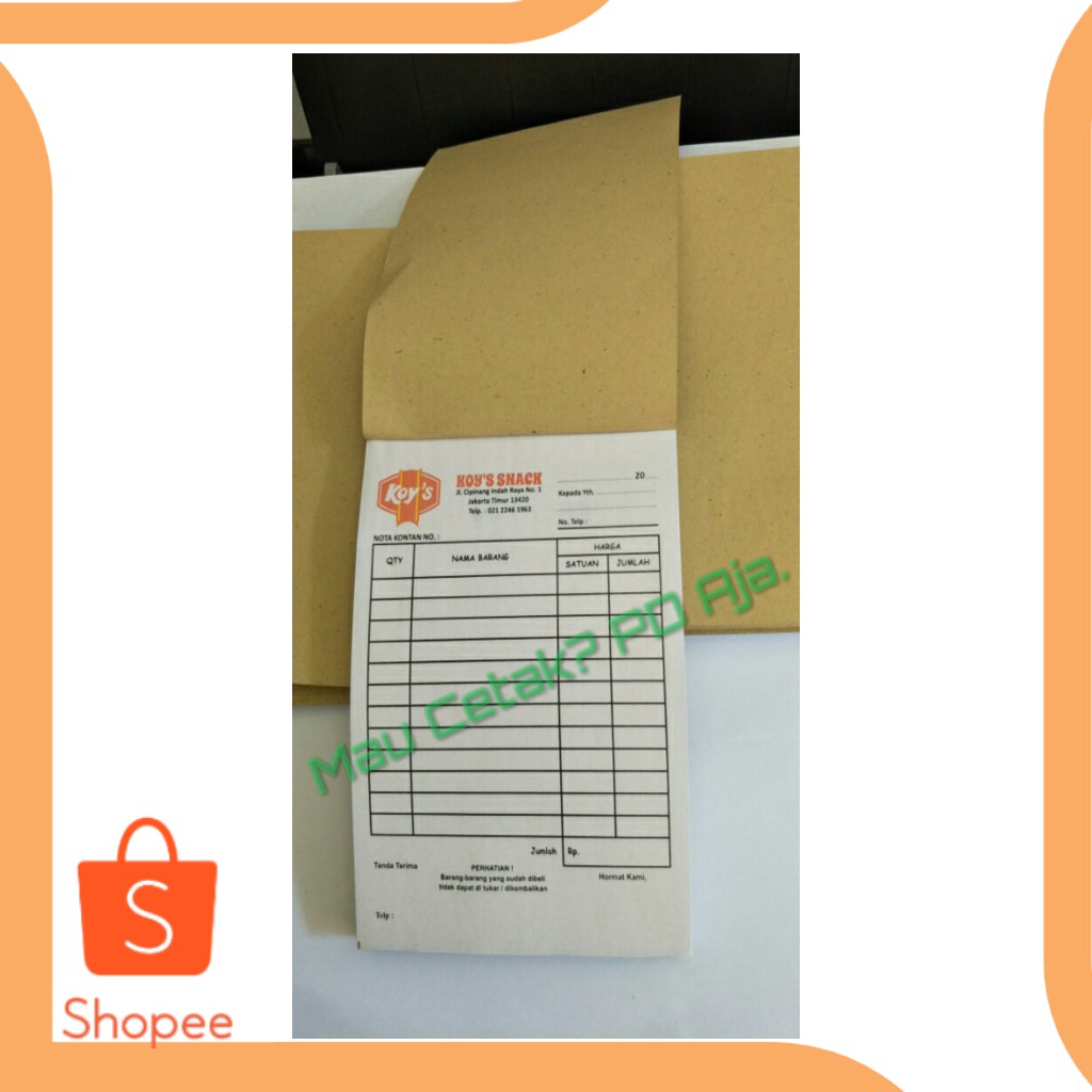 

Cetak Nota 14 Folio Seperempat Folio dapat 40 Buku tools n parts