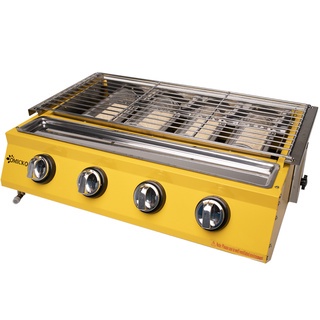 Kompor Panggangan Sosis 4 Tungku/BBQ Grill Gas alat pemanggang daging stainless 【Bergaransi resmi】