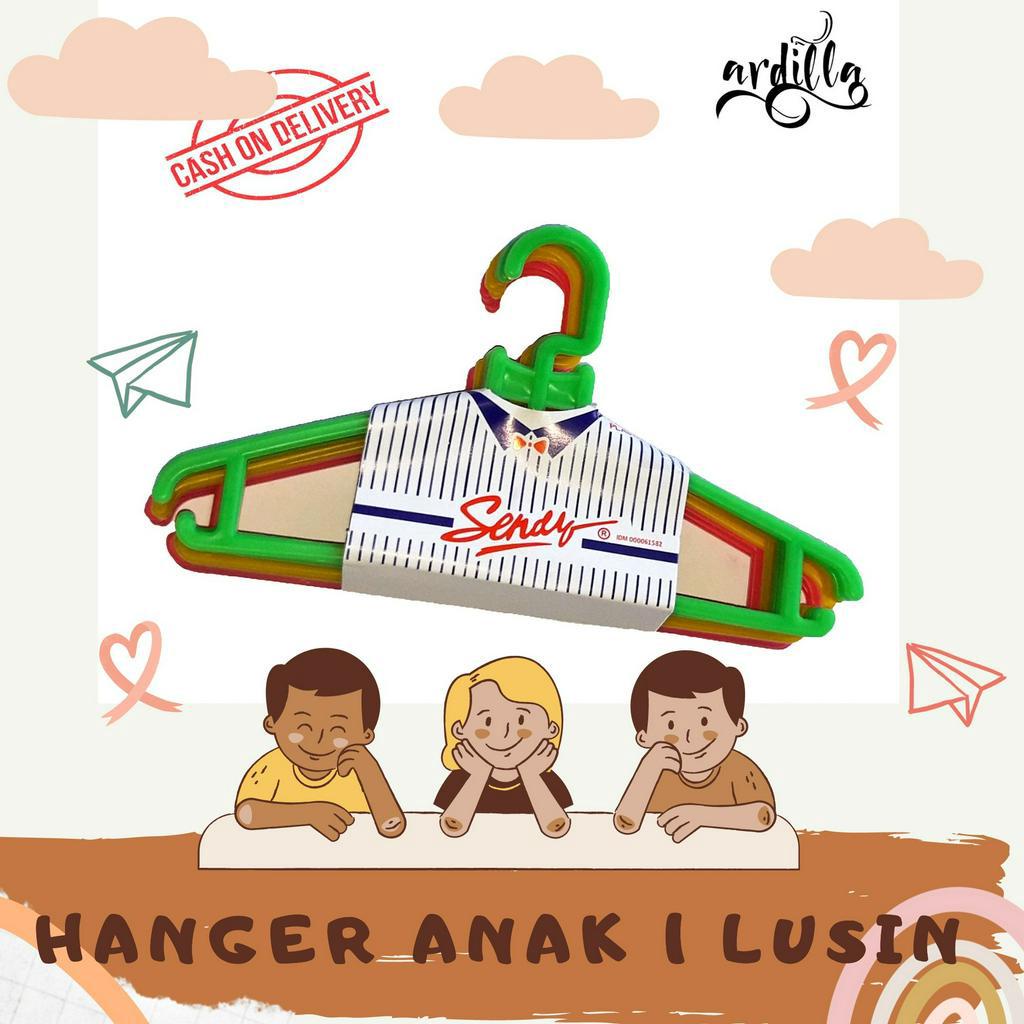 Hanger Anak / Gantungan Baju Kastok Anak Plastik / Henger Gantungan Baju Anak Murah 1 Lusin