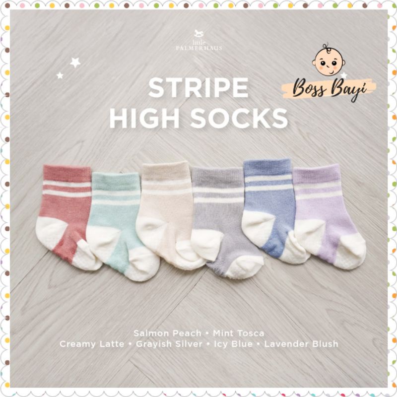 LITTLE PALMERHAUS Stripe High Socks - Kaos Kaki Garis Bayi Anak