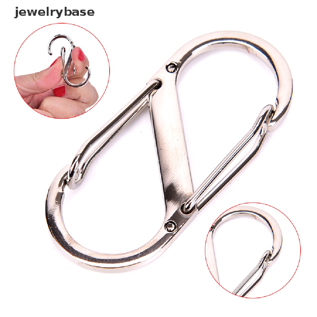 1 Pc Kait Carabiner Bentuk S Bahan Stainless Steel Untuk Outdoor