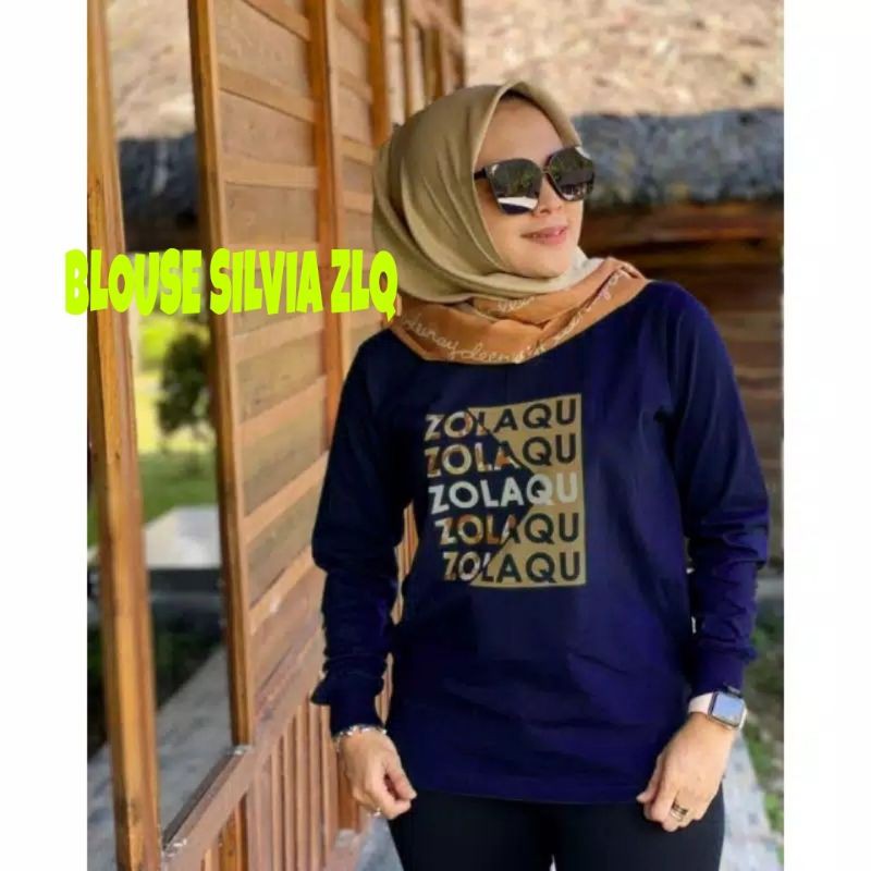 COD ✔️ATASAN zolaqu L-XL-XXL/blouse aqila/blouse silvia/blouse great Love/blouse zlg-Silvia navy