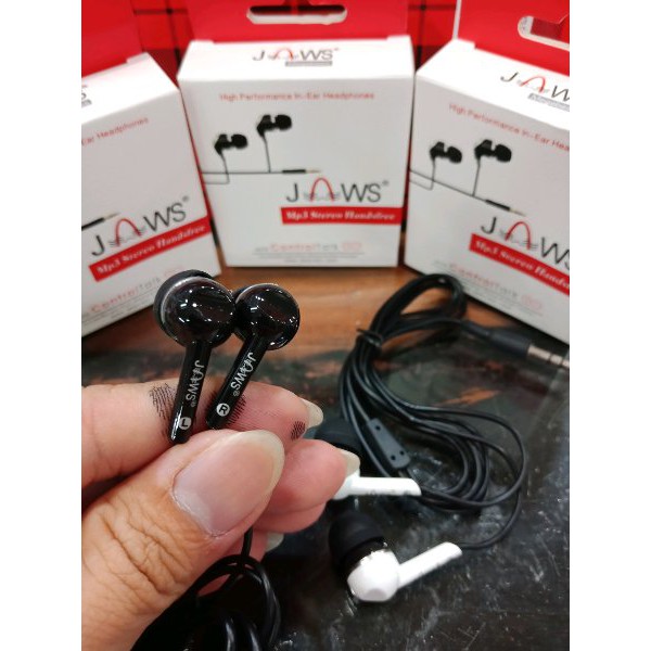 Handsfree Jaws Mega Bass Headset Jaws Megabass Earphone Jaws Megabass