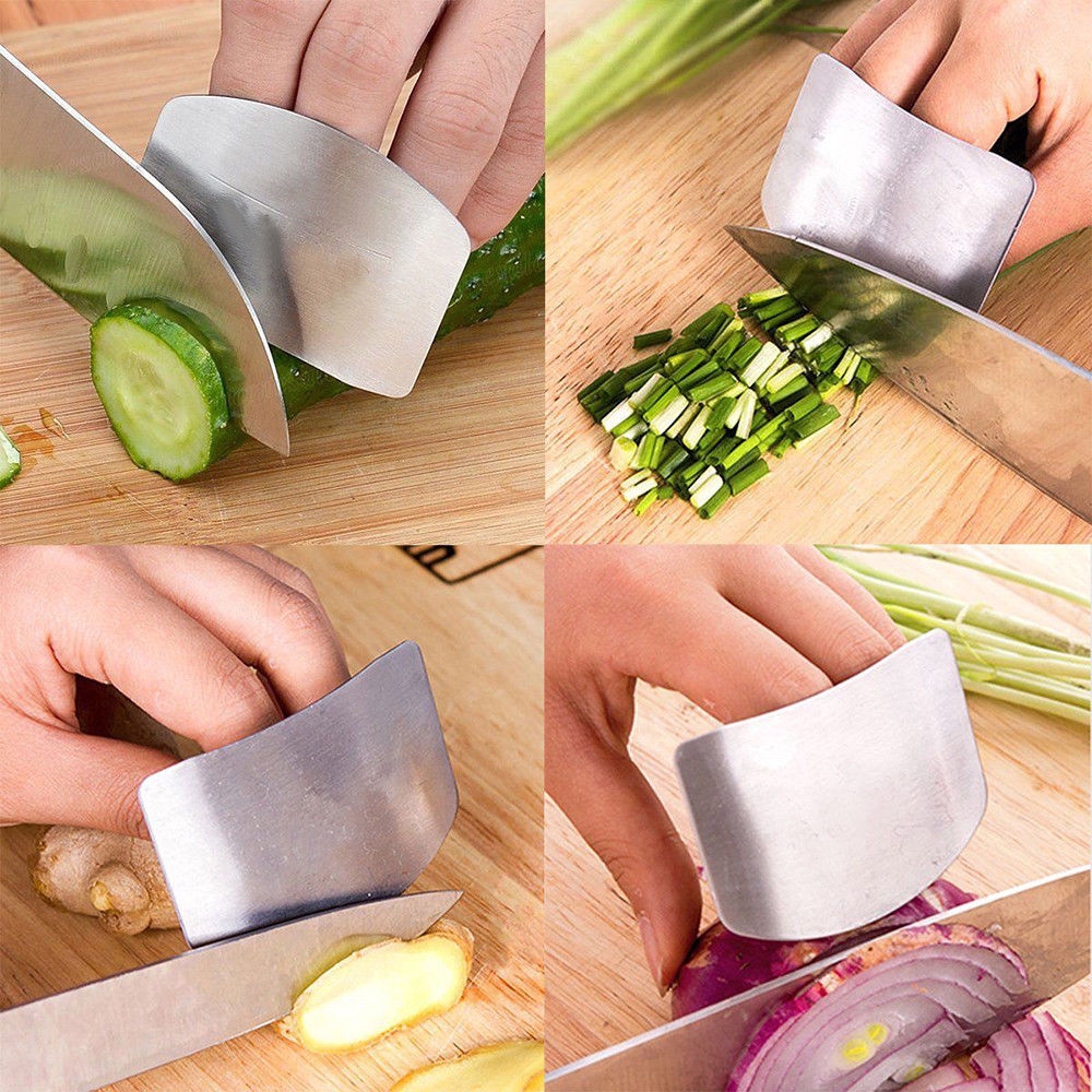 Kitchen Finger Hand Protector Guard Stainless Steel Chop Slice Shield Cook Tool