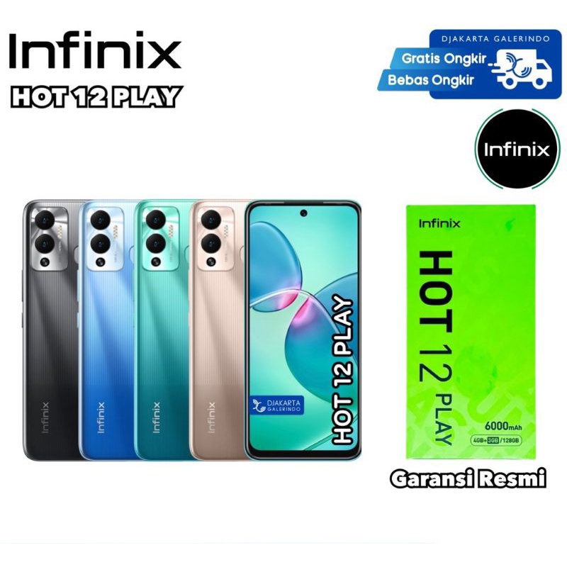 infinix Hot 12 play Ram 4GB/128GB BARU NEW SEGEL PABRIK Garansi Resmi 1 TAHUN DAN  Infinix Hot 10 Pl