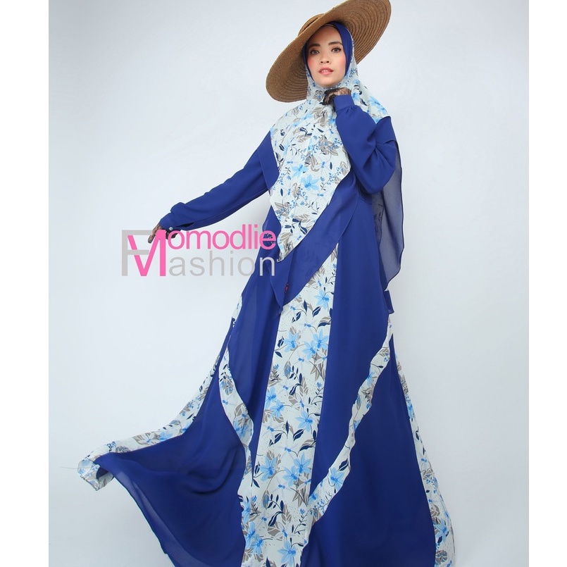 Baju Gamis ukuran Jumbo Terbaru 2021 BIG SIZE LD 122 by momoflie fashion, Havana Syari Set KHIMAR, C