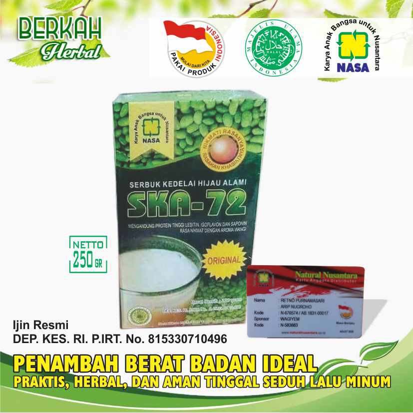 

SUSU KEDELAI ALAMI SKA-72 SKAO - Penggemuk Berat Badan Ideal, Penambah Nafsu Makan