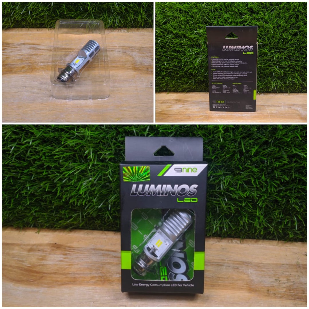 Lampu LED Depan 2 Sisi Motor Luminos H6 AC DC ECO9 warna Putih