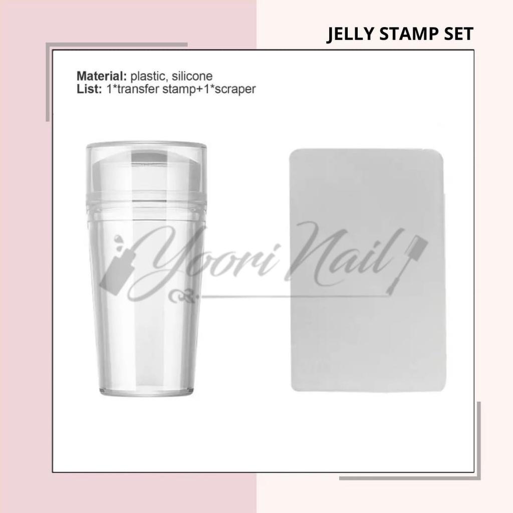 Pure jelly stamp set jelly stamping nail art stamper scraper silicon jelly