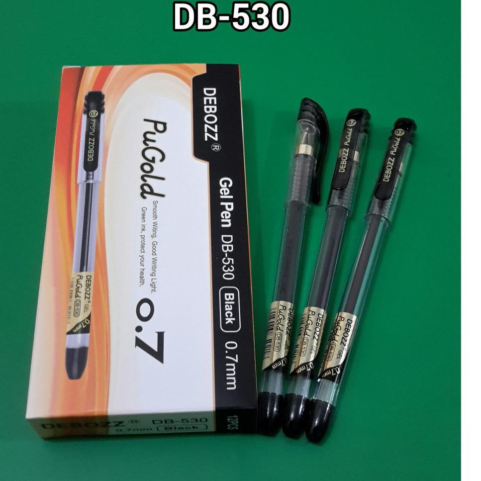 

50s>< 1 Lusin/ 12 Pcs/ Bolpen Pulpen/ Pena Gel Debozz DB-530 550/ 1 Box Isi 24 Refill/ Isi Ulang GR 530 GR530 0.7