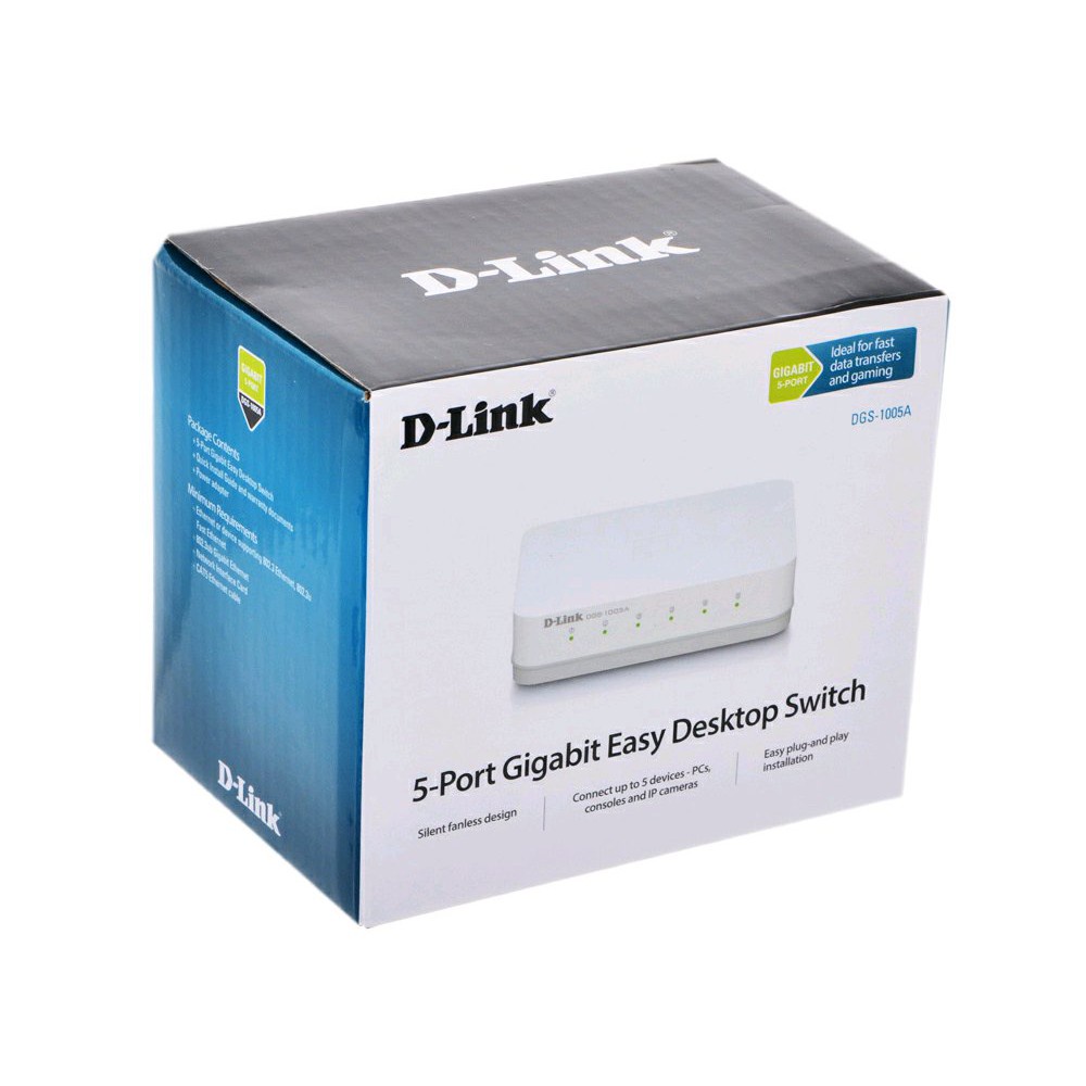 Switch Hub D-Link DLink 5 Port DGS 1005A Gigabit