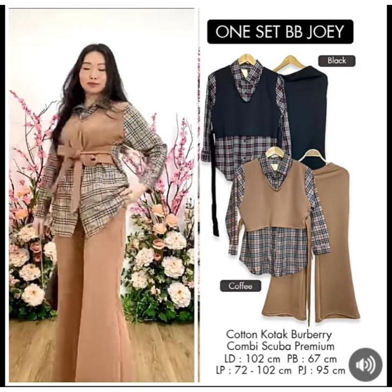 setelan kotak burberry