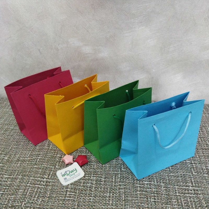 (2pcs) Paper Bag Warna MINI | Handmade | INDAY SHOP