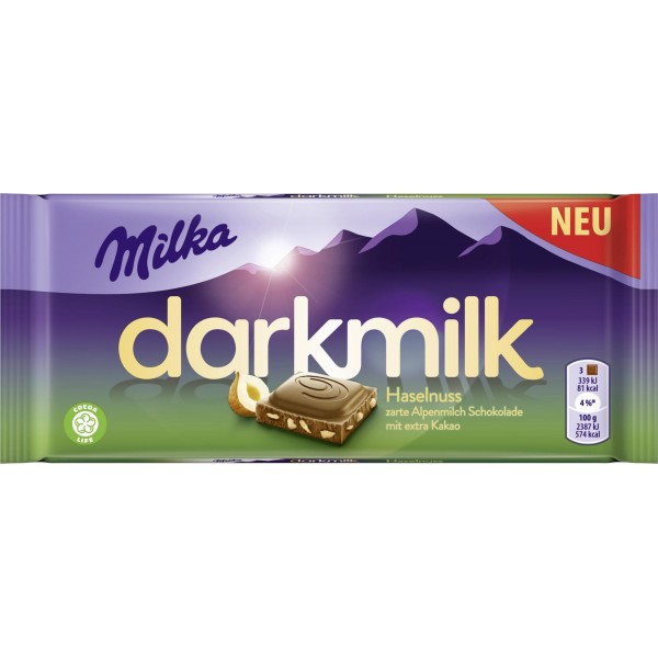 MILKA DARK MILK Haselnuss Hazelnut - 85 gr ORIGINAL & RASPBERRY - Coklat Import Milka Eropa