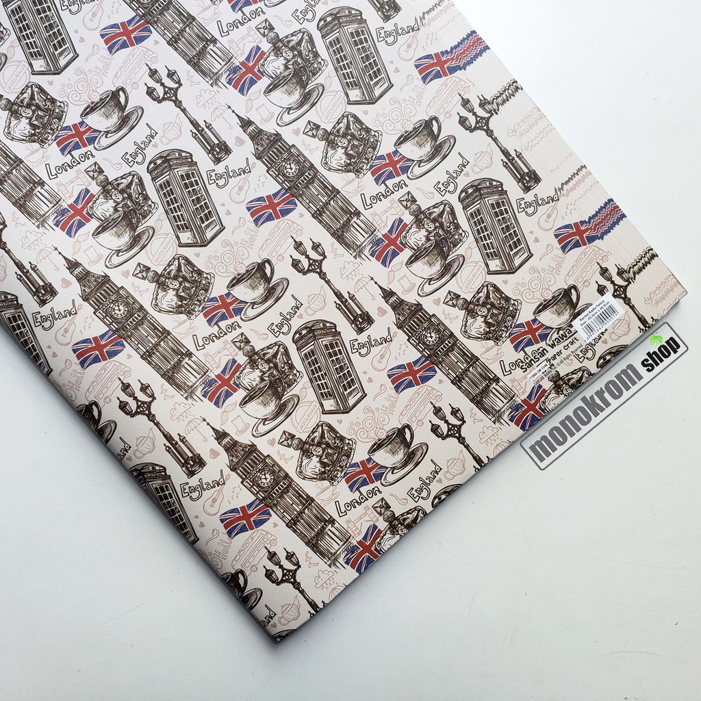 Kertas Kado Sansan Wawa Motif Eropa London England Vintage Negara - Wrapping Paper