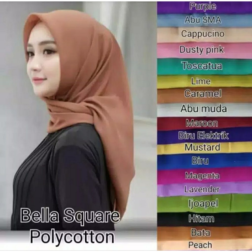 Hijab/jilbab segiempat saudia ansania/ square hijab polos/ segi empat ansania polos katun