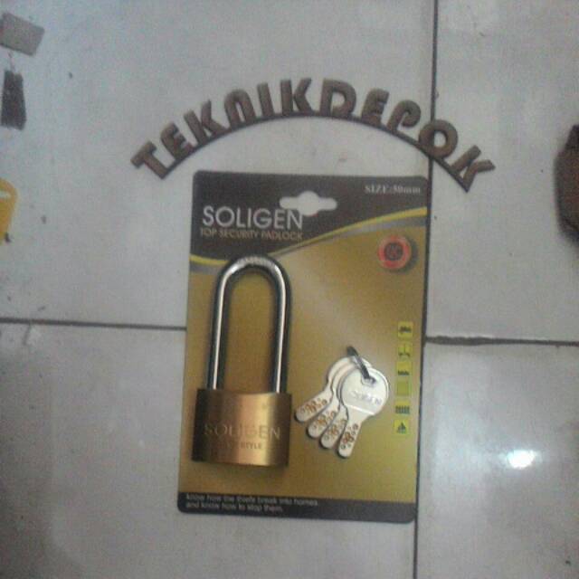 gembok 50 mm komkey panjang gembok rumah gembok pagar brass padlock soligen