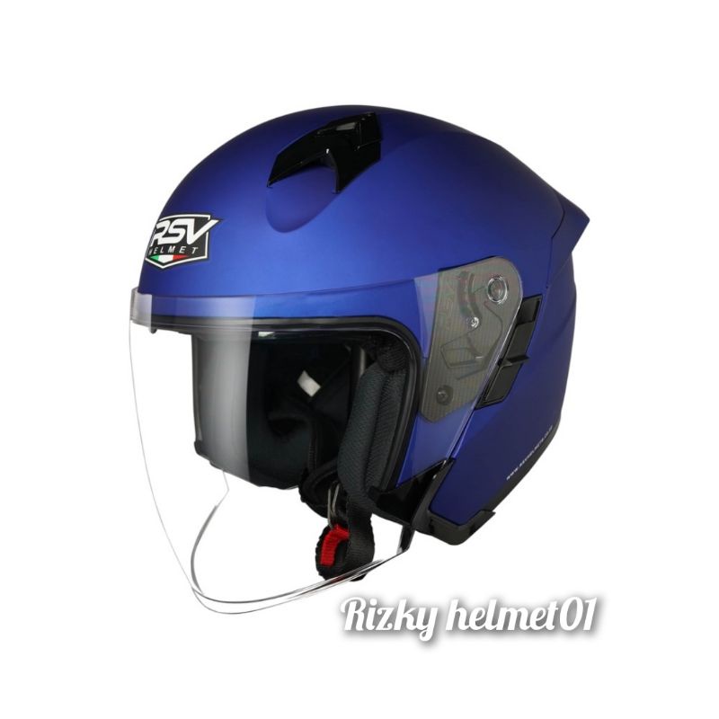 helm half face rsv sv 300 blue doff double visor