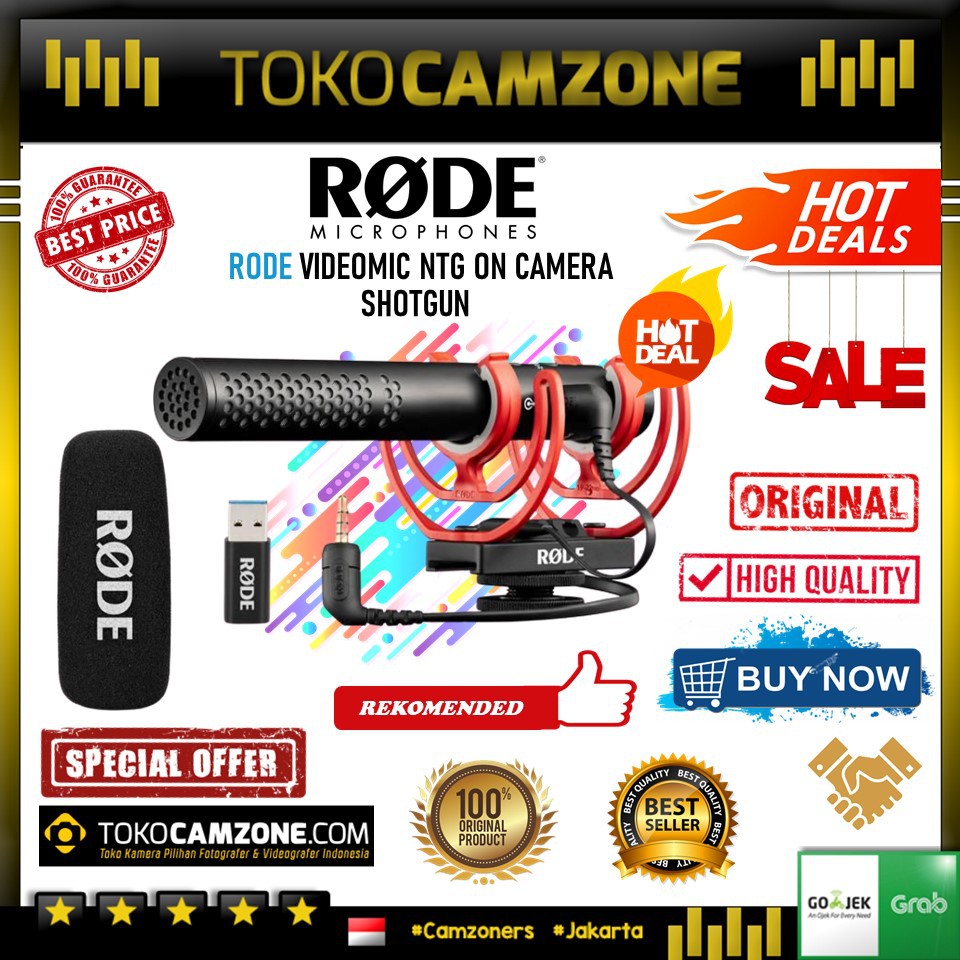 Jual Rode VideoMic NTG Hybrid Analog/USB CameraMount Shotgun