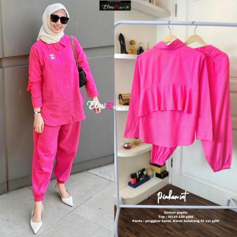 PINKAN SET BY ELMIRA (ONE SET WANITA) Set muslimah premium rekomended