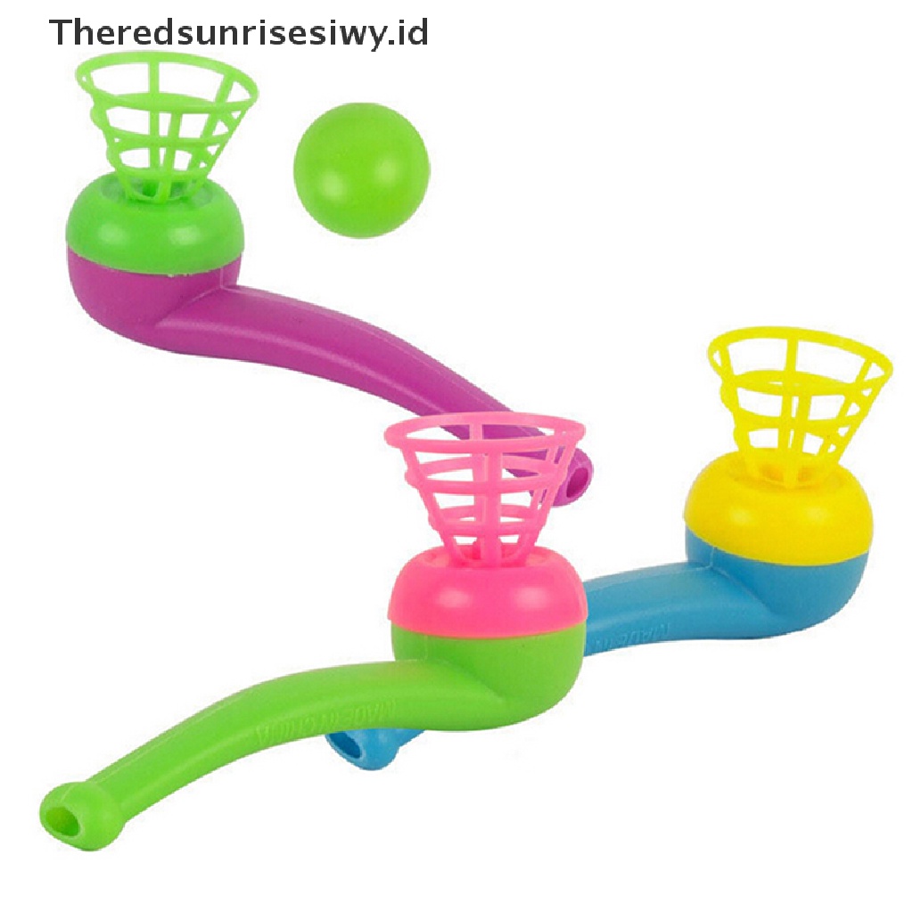 (Theredsunrisesiwy.Id) 3pcs / Set Mainan Bola Melayang + Pipa Tiup Untuk Anak / Hadiah / Pesta