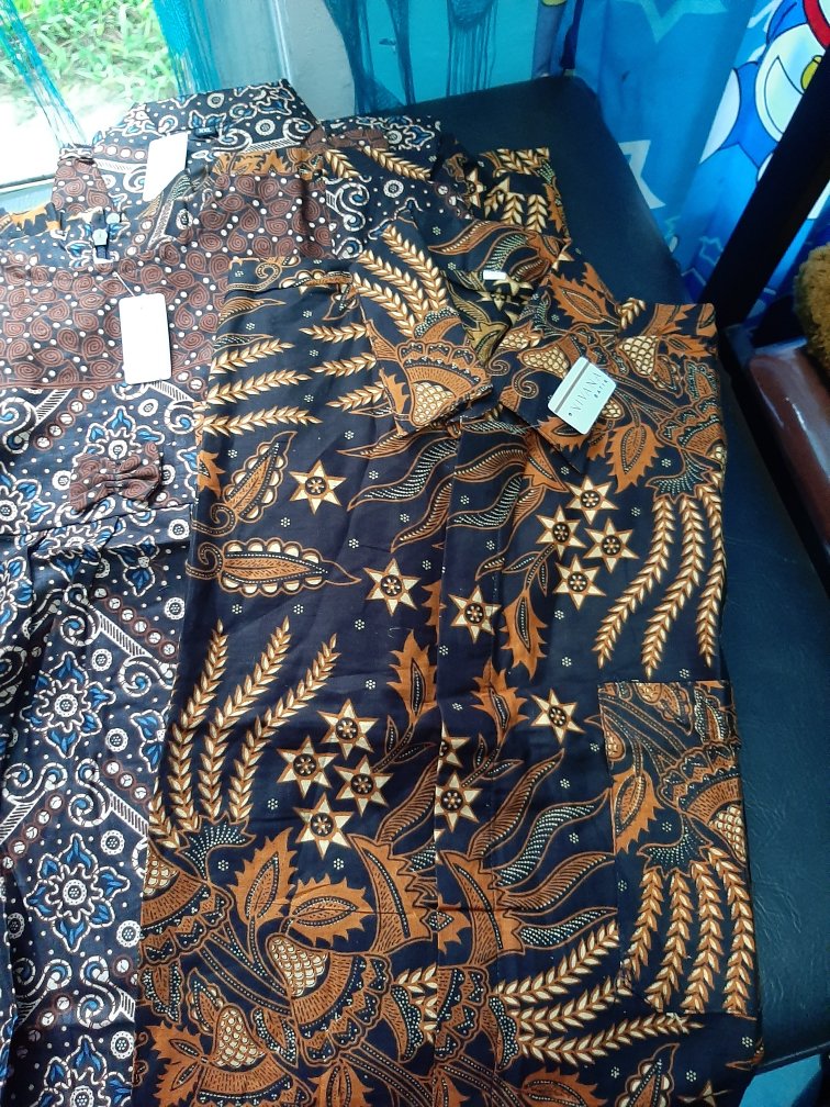 Nivana - Batik Couple Ayah Anak Manggar Sogan Hem Kemeja Sarimbit Keluarga Modern Seragam