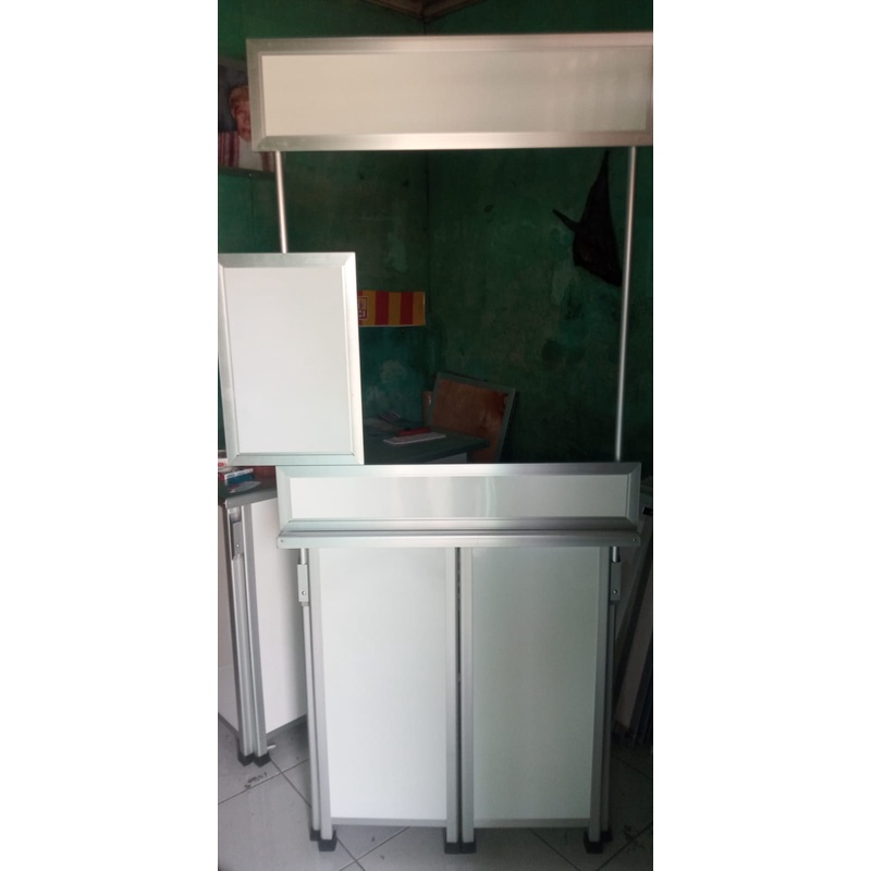 Booth Portable Lipat4 polos /Meja Lipat/Meja Usaha Include PapaMenu