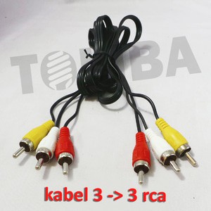 kabel rca audio video tv dvd 3 warna