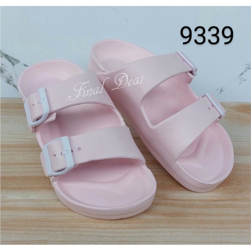 Sandal Karet Wanita 2 Strap, Sendal Selop Anti Slip Korean Slip On