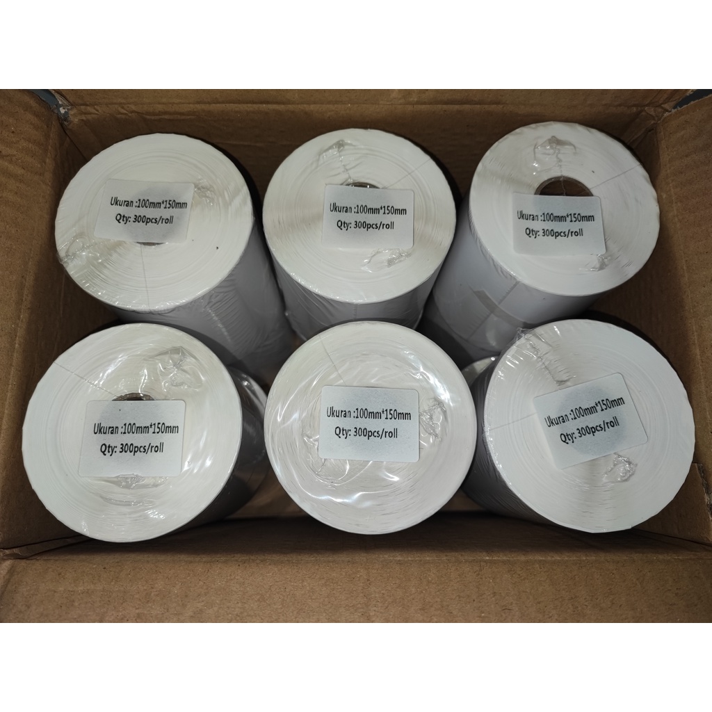 

mh Label Sticker Thermal 100 x 150 Barcode 100x150 Isi 300 Ukuran A6