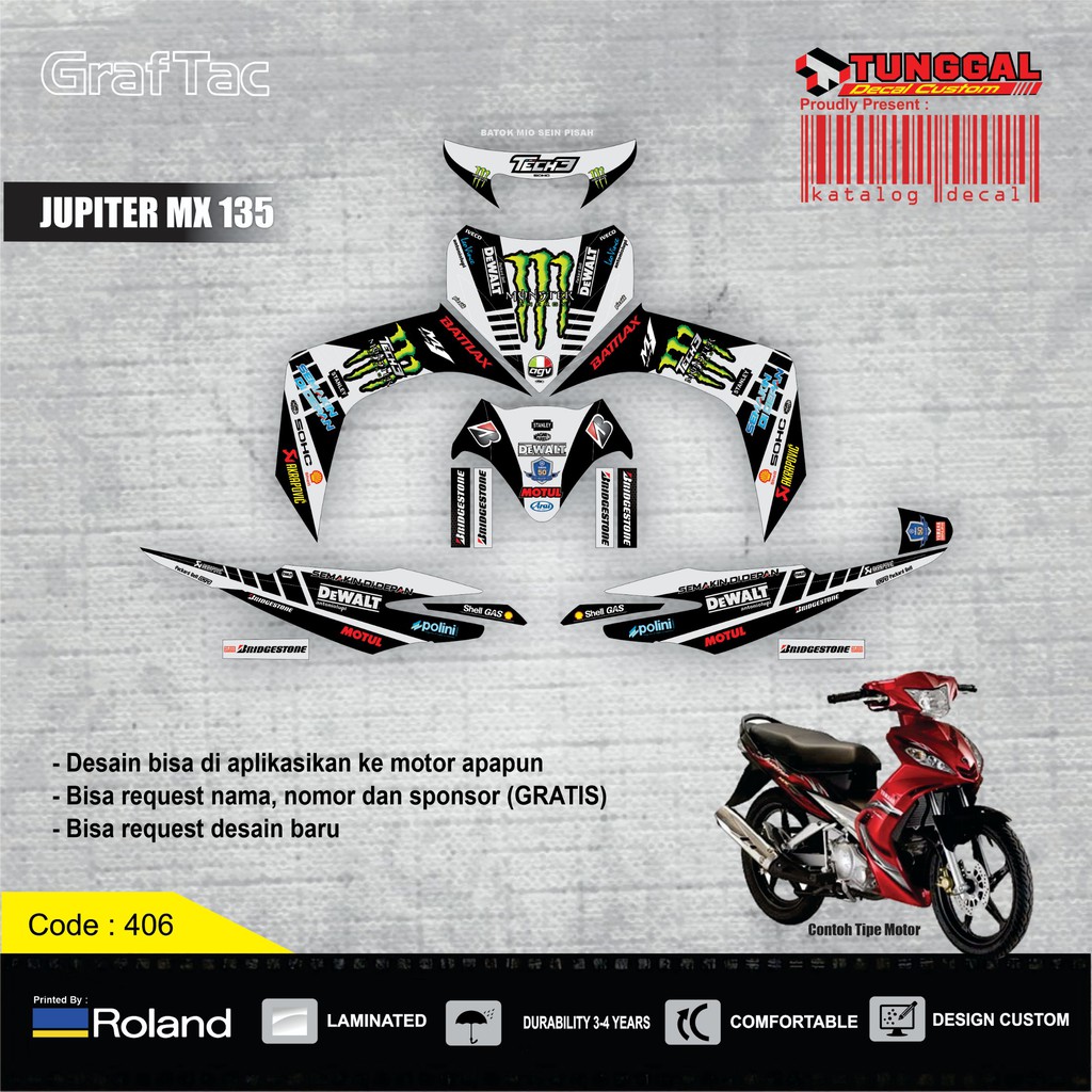 DECAL JUPITER MX OLD 135 FULL BODY