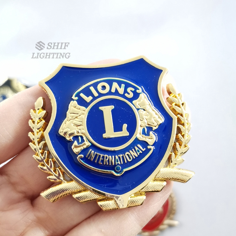 1pc Stiker Emblem Logo Singa Club Internasional Bahan Metal Untuk Dekorasi Mobil