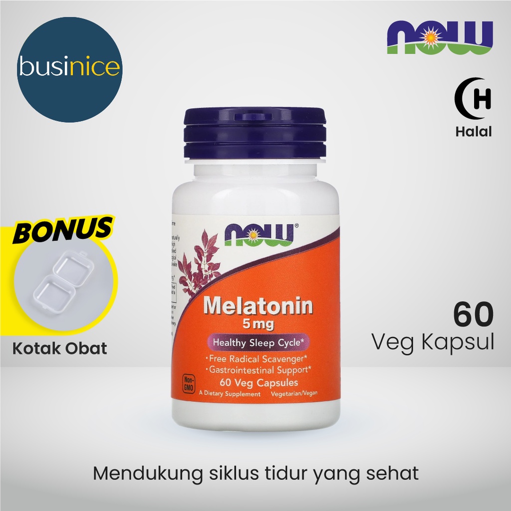 Now Foods Melatonin 60 Veg Capsules Mengatasi Insomnia