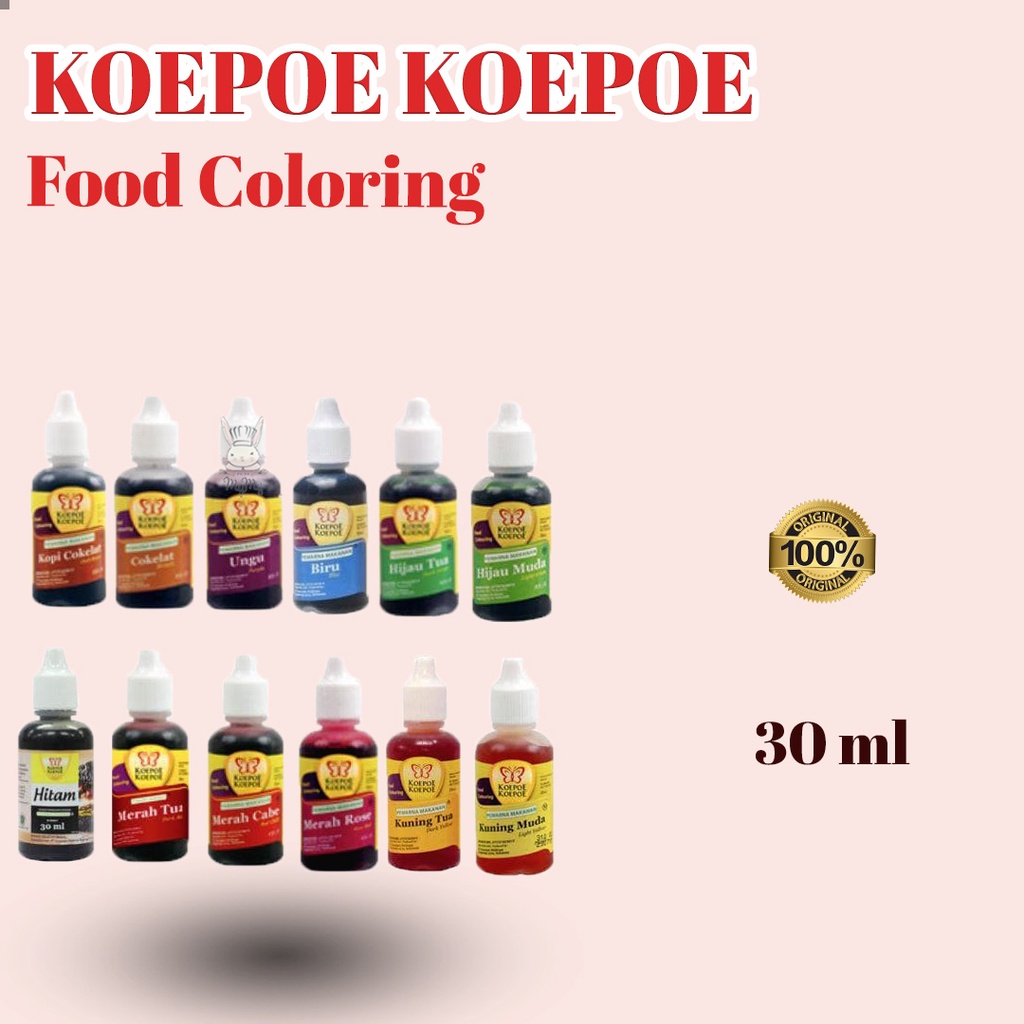 

KOEPOE KOEPOE Pewarna Makanan Lengkap KUPU KUPU Food Coloring All color 30ml